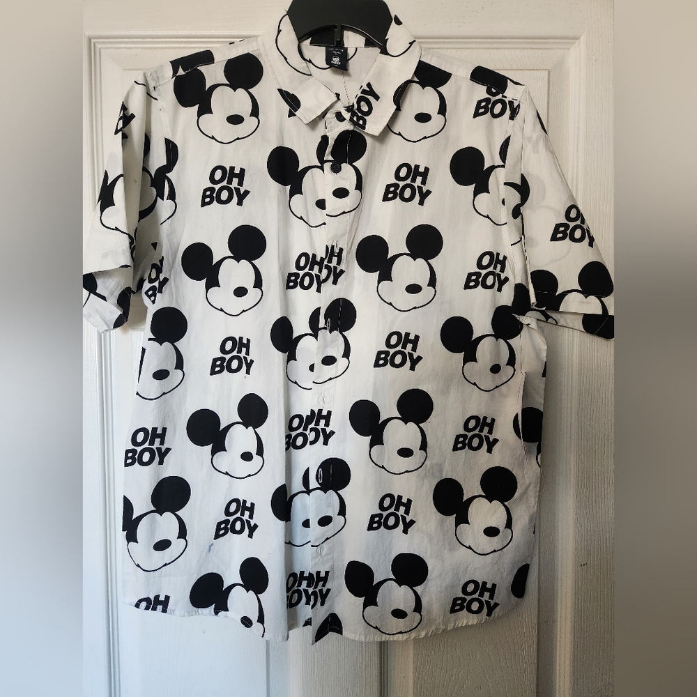 Neff Disney Collection Black and White Button-Up Shirt